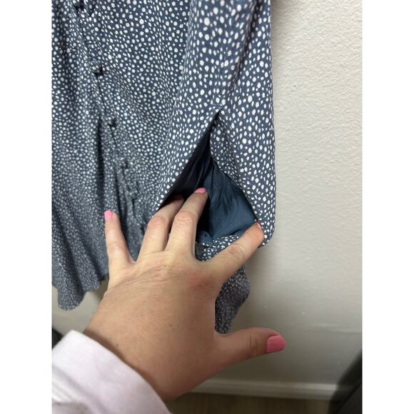 Abercrombie & Fitch Blue & White Floral Boho Flutter Sleeve Dress - Sz XL - Picture 4 of 6